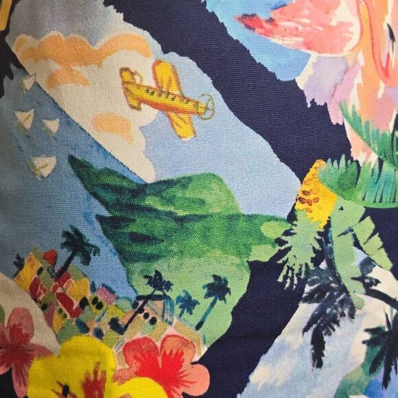 Talbots Vacation Travel Tropical Pleated Multicolor Skirt Size 2 - Picture 11 of 12